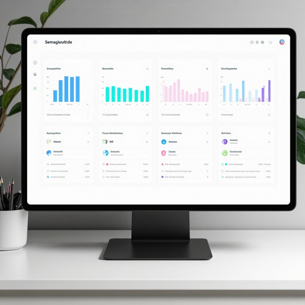 Digital dashboard showing patient biometrics and medication adherence for semaglutide therapy
