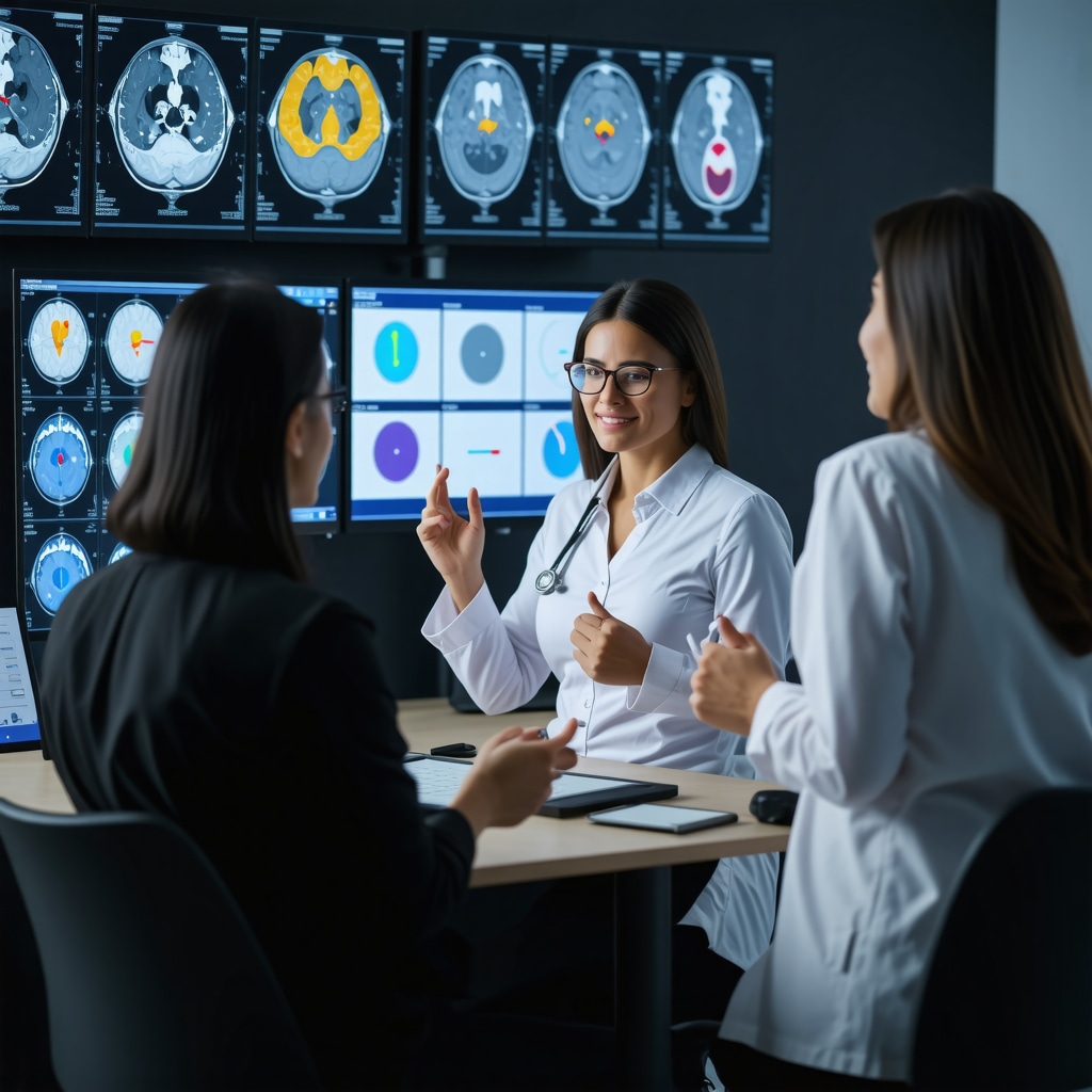 Medical professionals collaborating on injectable weight loss therapy personalization with patient and biomarker data