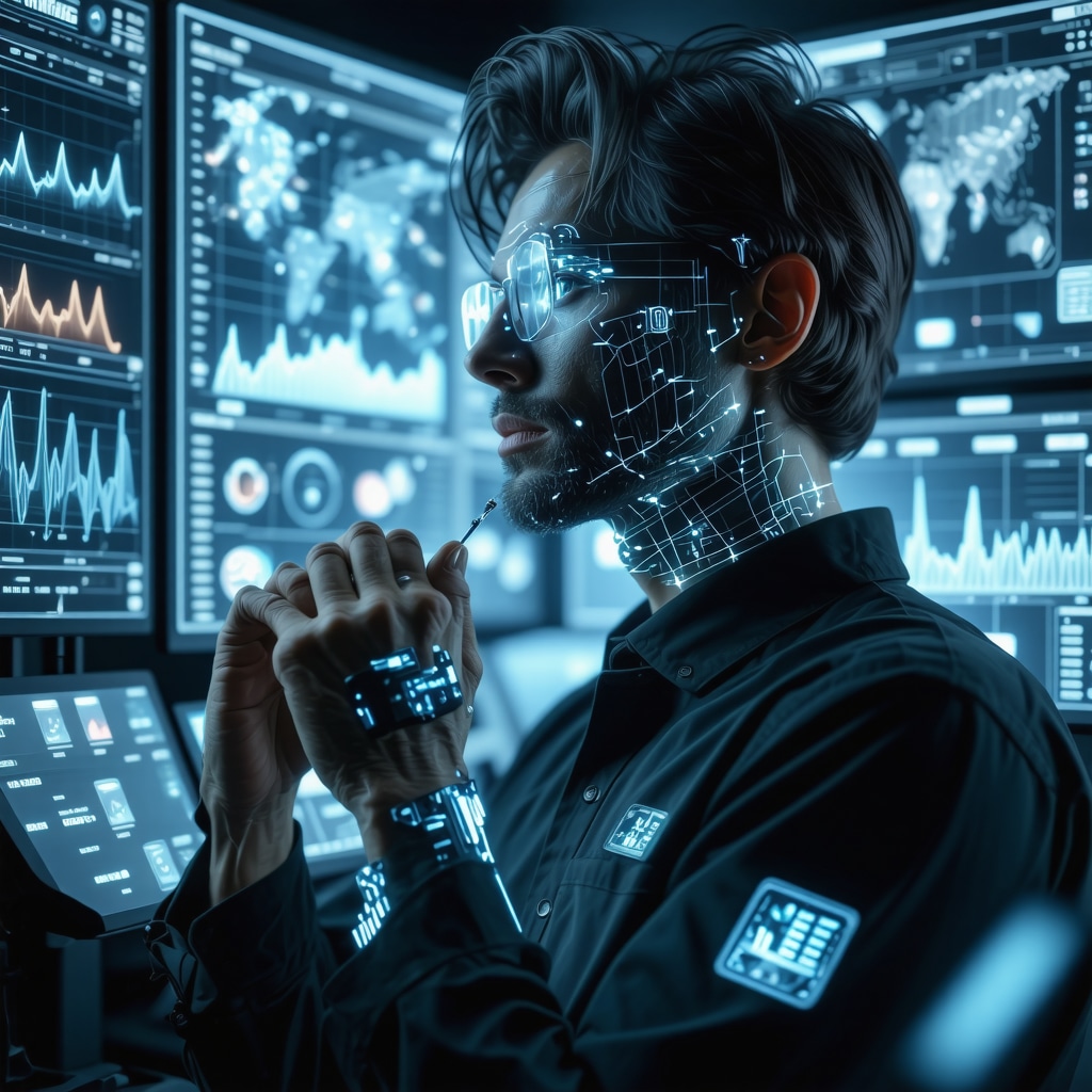 Patient using wearable biometric devices with data graphs illustrating metabolism and fat loss