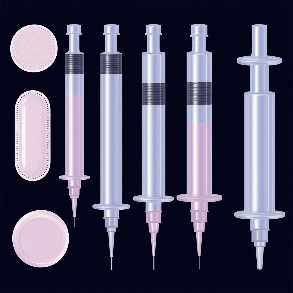 Medical illustration of advanced fat loss injection delivery technologies and anatomical injection sites
