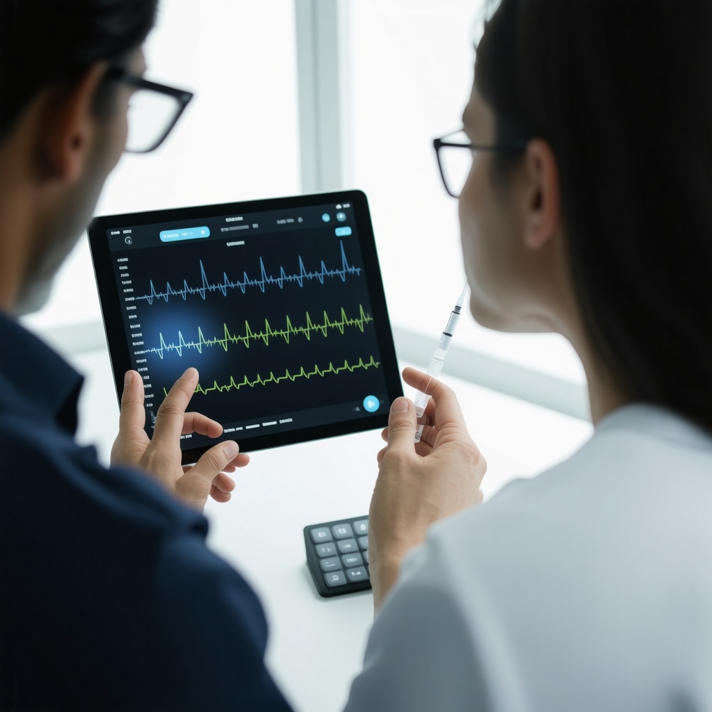 Healthcare provider reviewing circadian rhythm data during patient injectable weight loss treatment