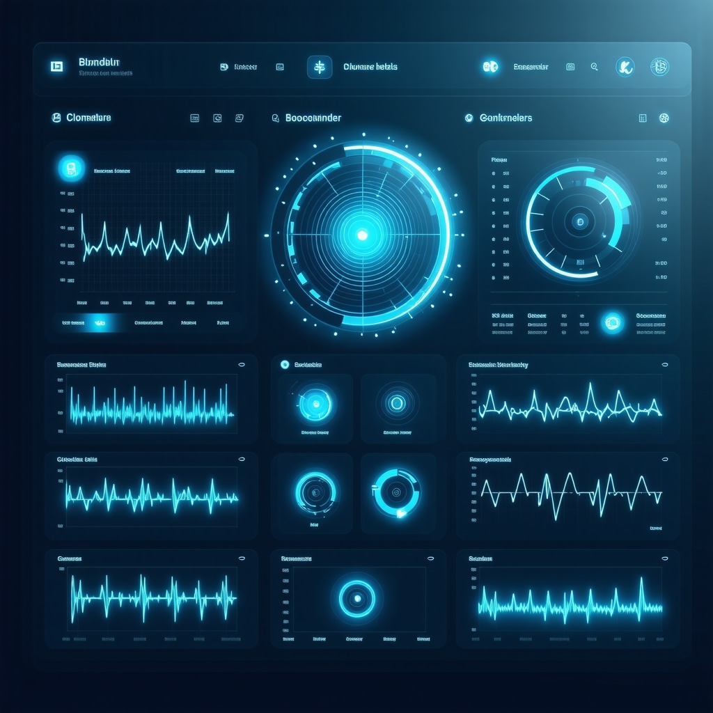 Interactive digital dashboard showing glucose, circadian rhythm, and mitochondrial function metrics relevant to tirzepatide treatment