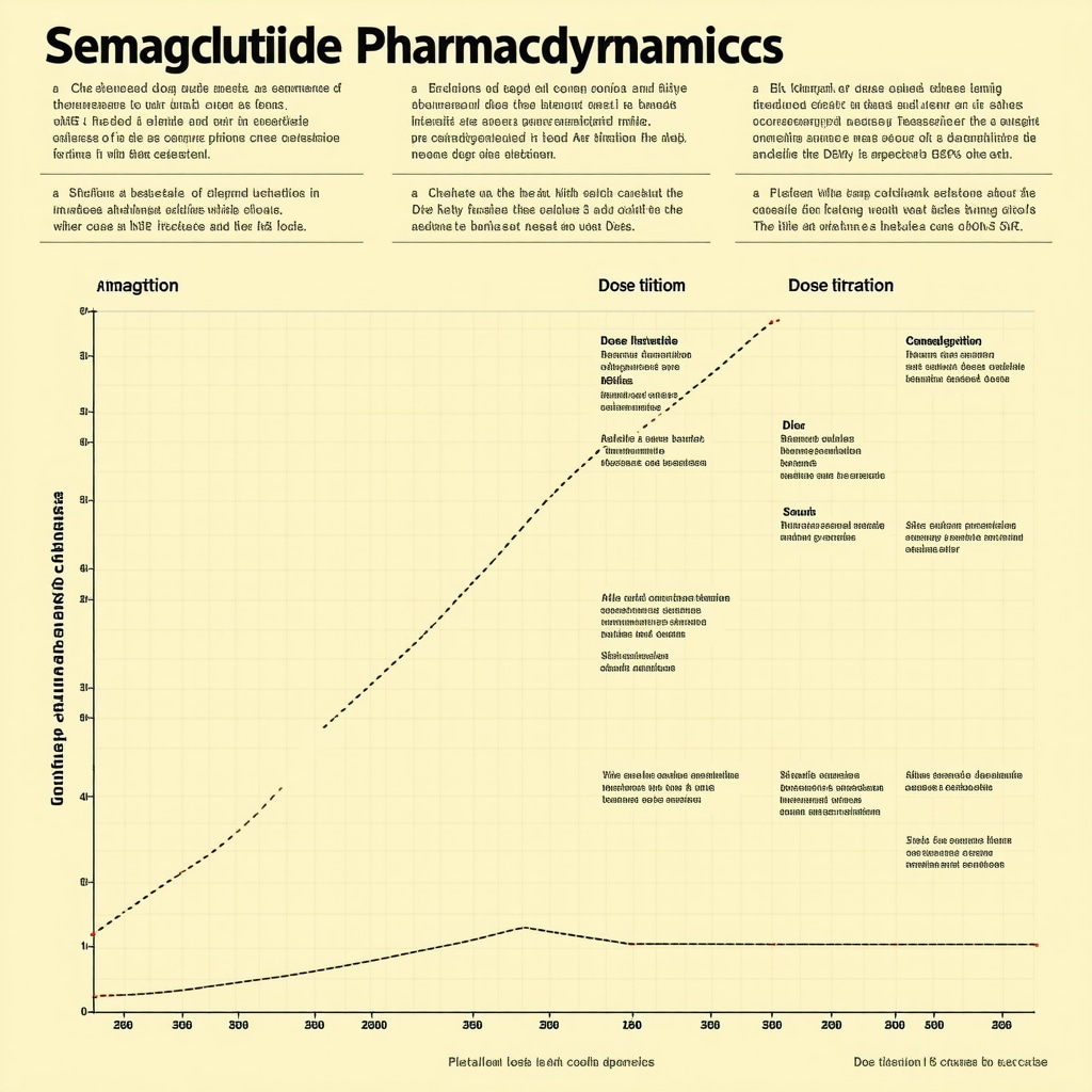 Graphical representation of semaglutide dose-response, metabolic effects, and lifestyle integration