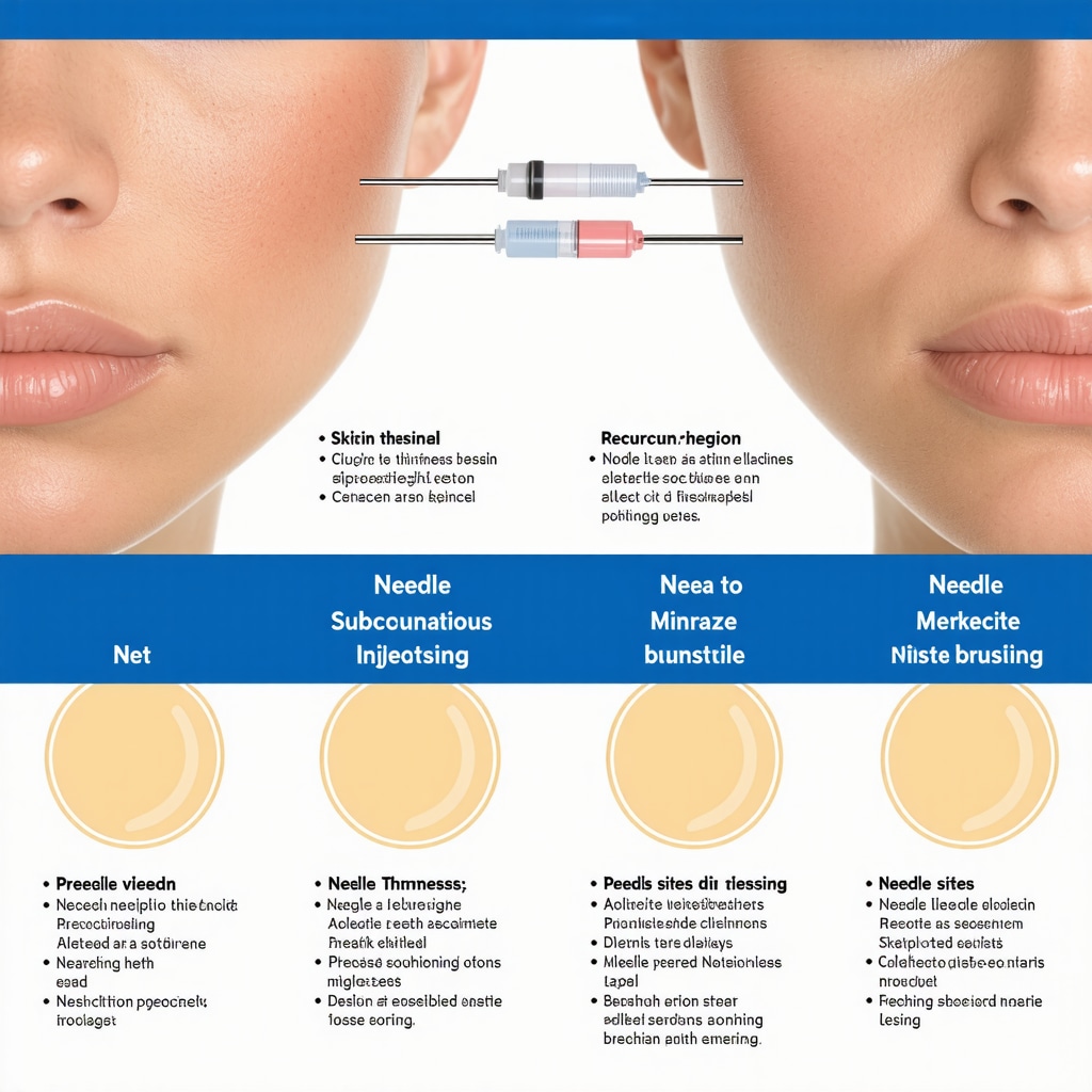 Illustration of skin layers and injection techniques customized by tissue thickness to prevent bruising in weight loss injections