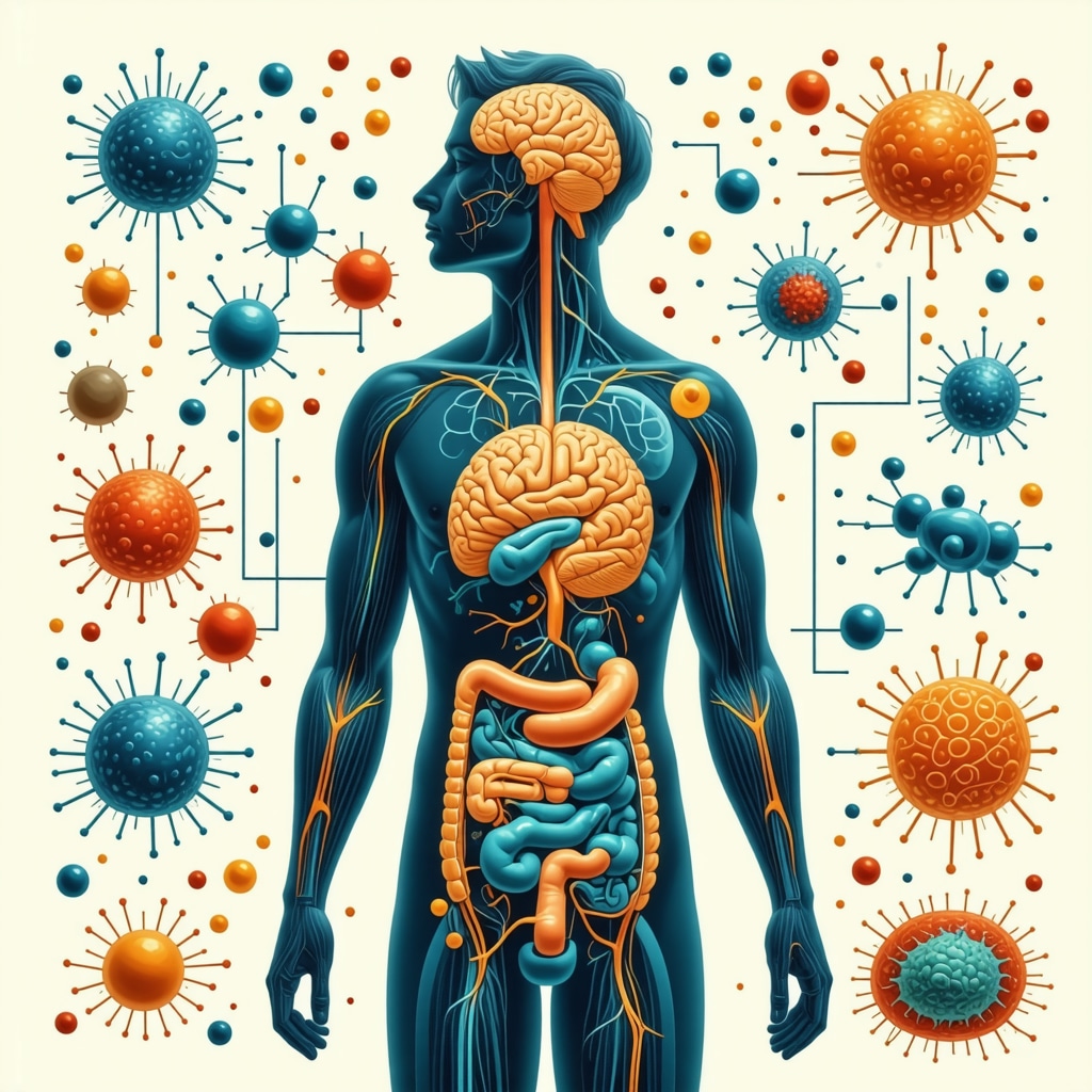 Diagram illustrating gut-brain axis modulation and circadian rhythm synchronization enhancing Wegovy effects