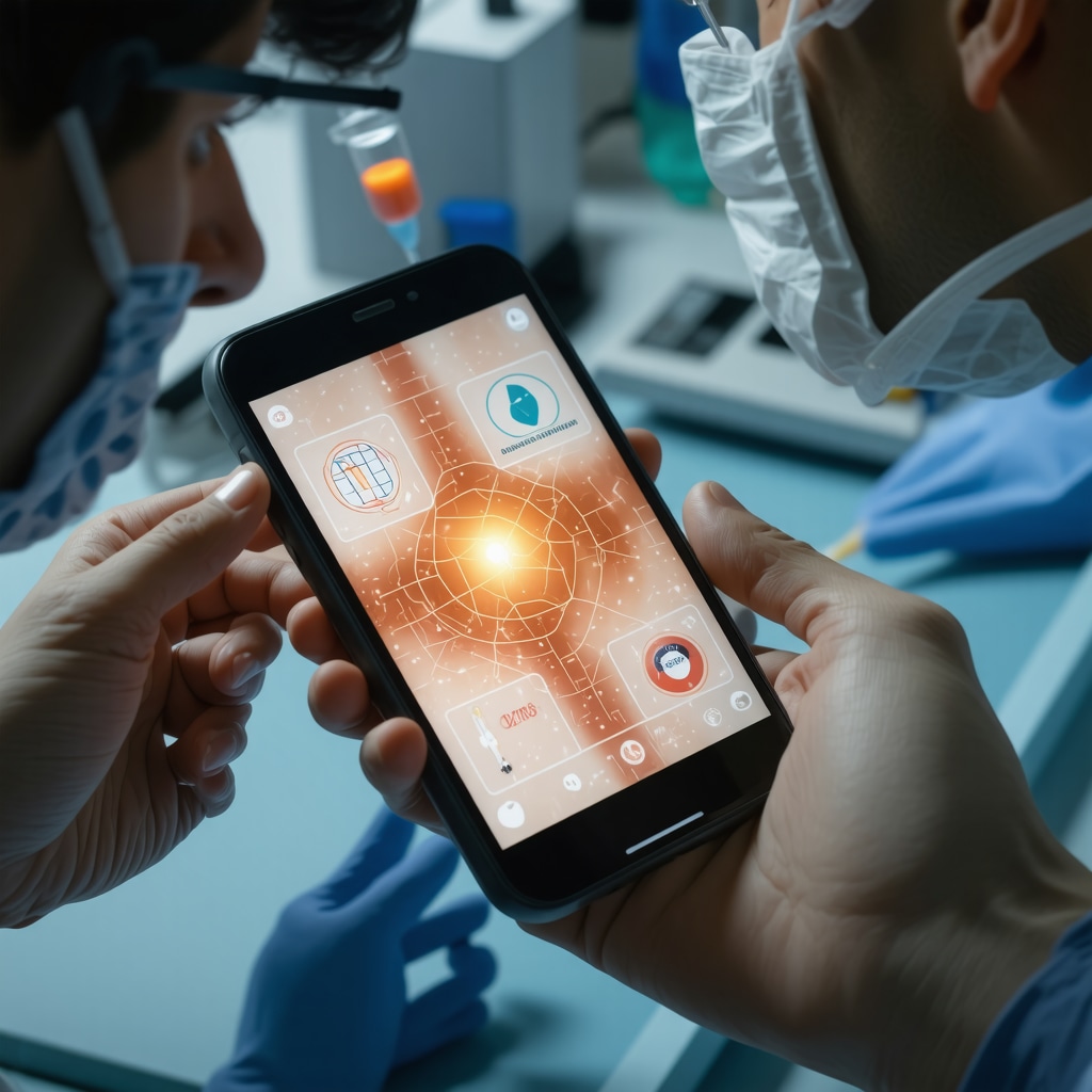 Healthcare professionals reviewing digital images and genetic data to manage semaglutide injection site reactions