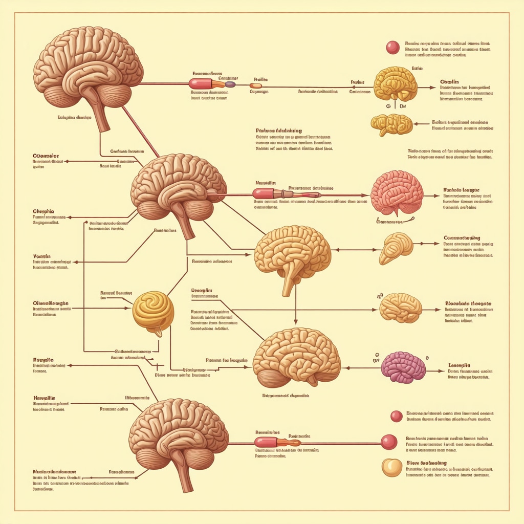 Infographic showing GLP-1 receptor activation and hormonal changes affecting appetite