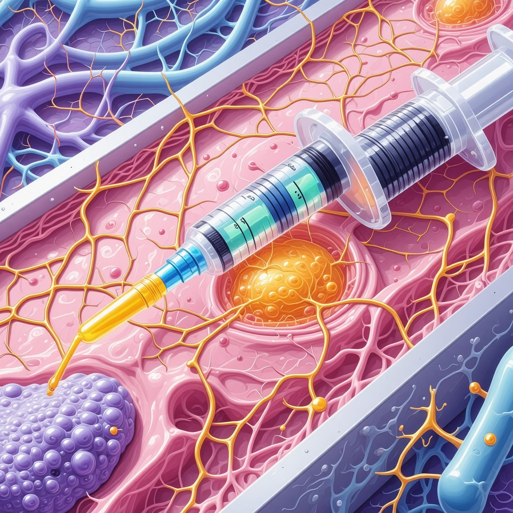 Diagram illustrating neuroimmune interactions and TRP channels in skin causing injection site itching