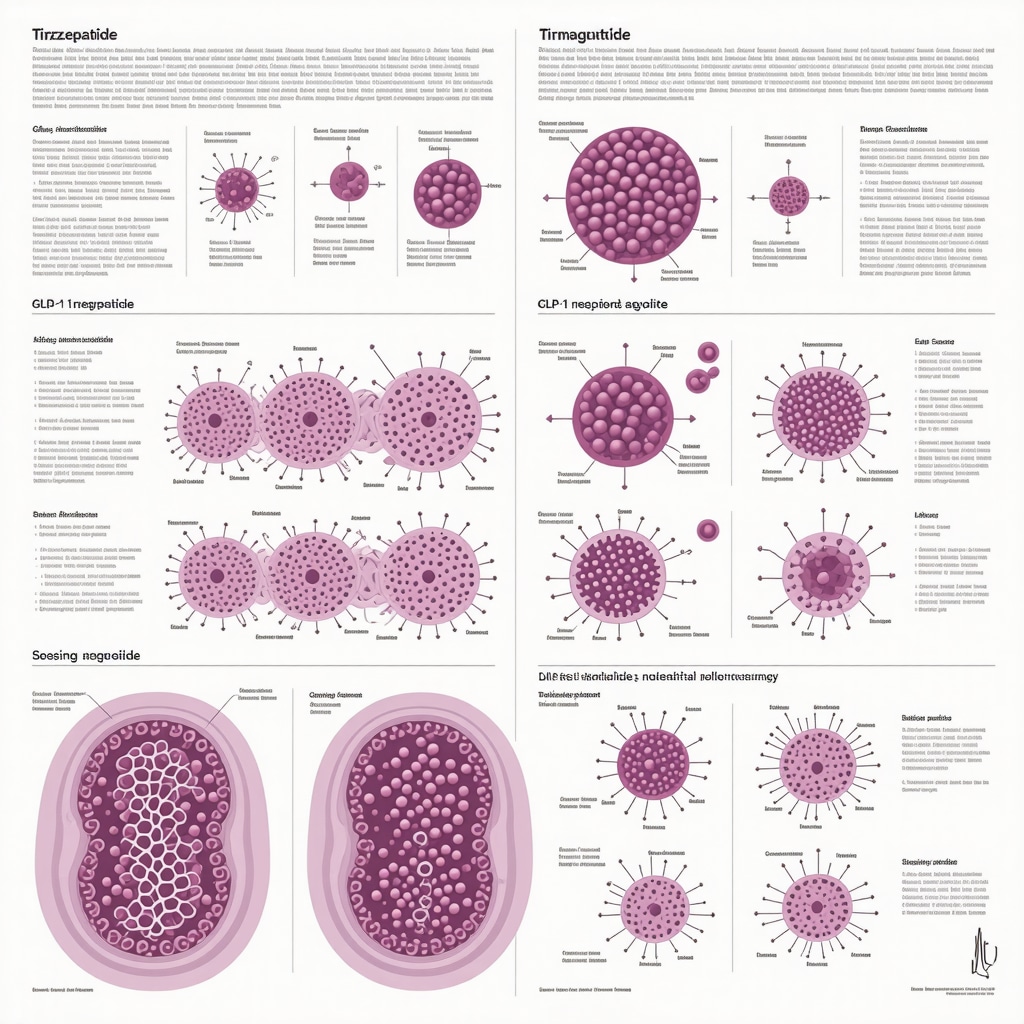 Infographic illustrating personalized GLP-1 therapy selection using biomarkers and clinical data