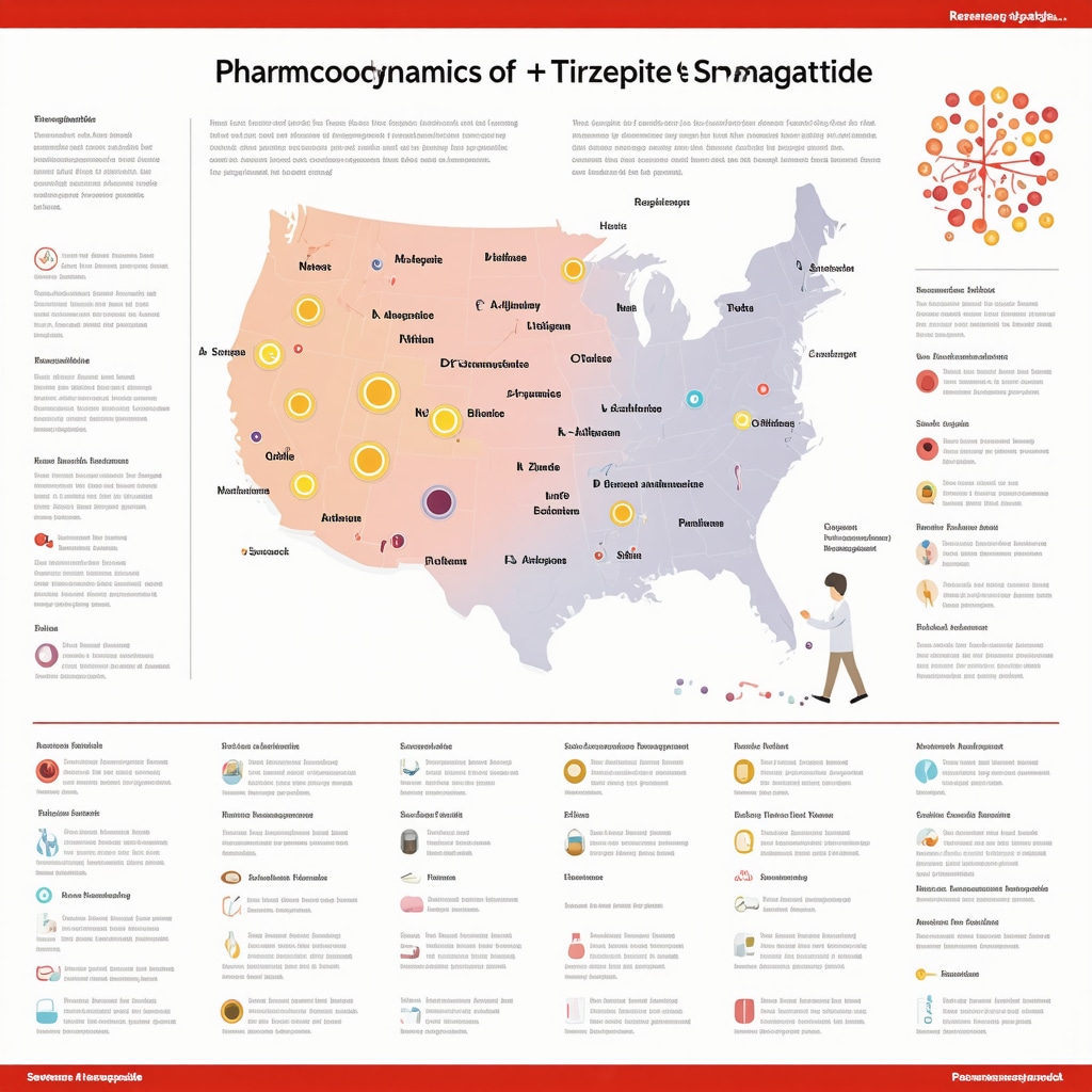 Infographic comparing Tirzepatide and Semaglutide mechanisms and clinical management