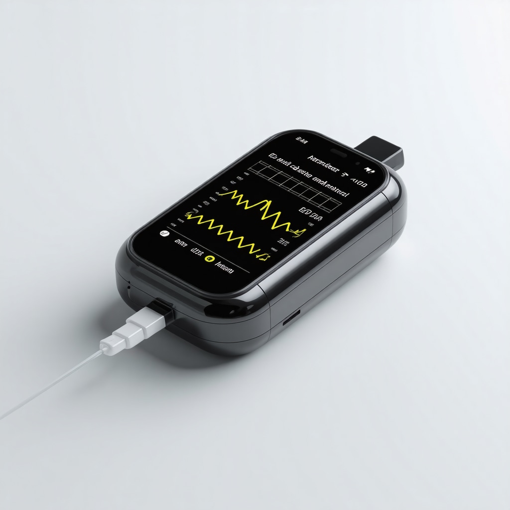 Smart injector device connected to wearable biosensors showing real-time metabolic data for personalized weight loss injection dosing