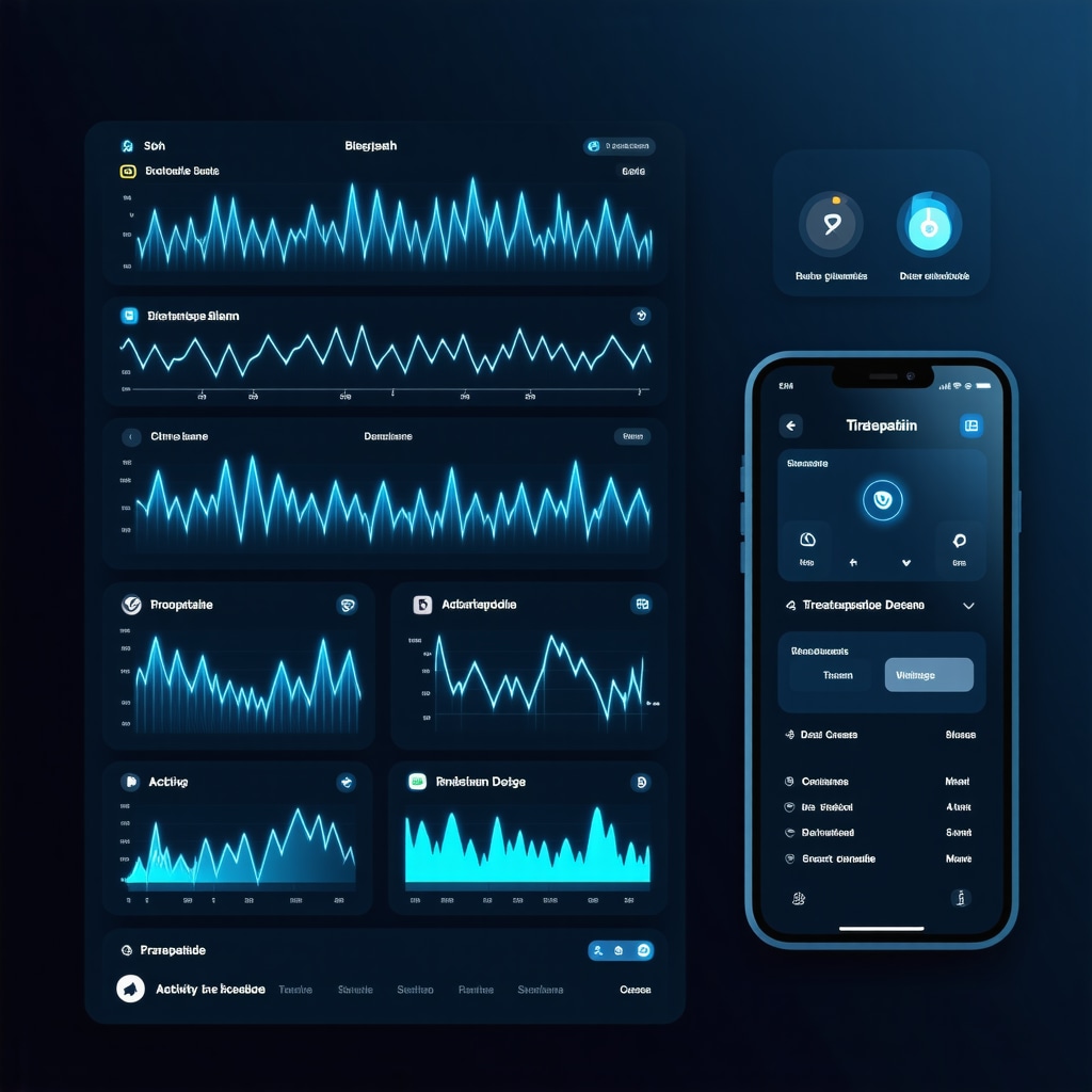 Dashboard of wearable biosensor data showing glucose, circadian rhythm, and activity linked to tirzepatide dosing schedule