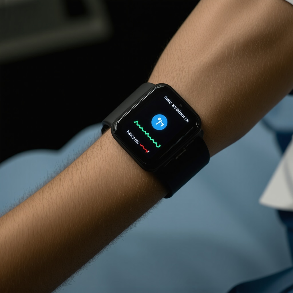 Wearable device tracking physiological stress indicators during Ozempic injection with smartphone feedback