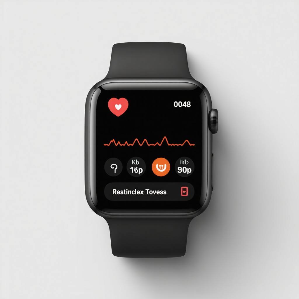 Smartwatch screen showing heart rate variability, glucose monitoring, and sleep quality metrics for weight loss rest day optimization
