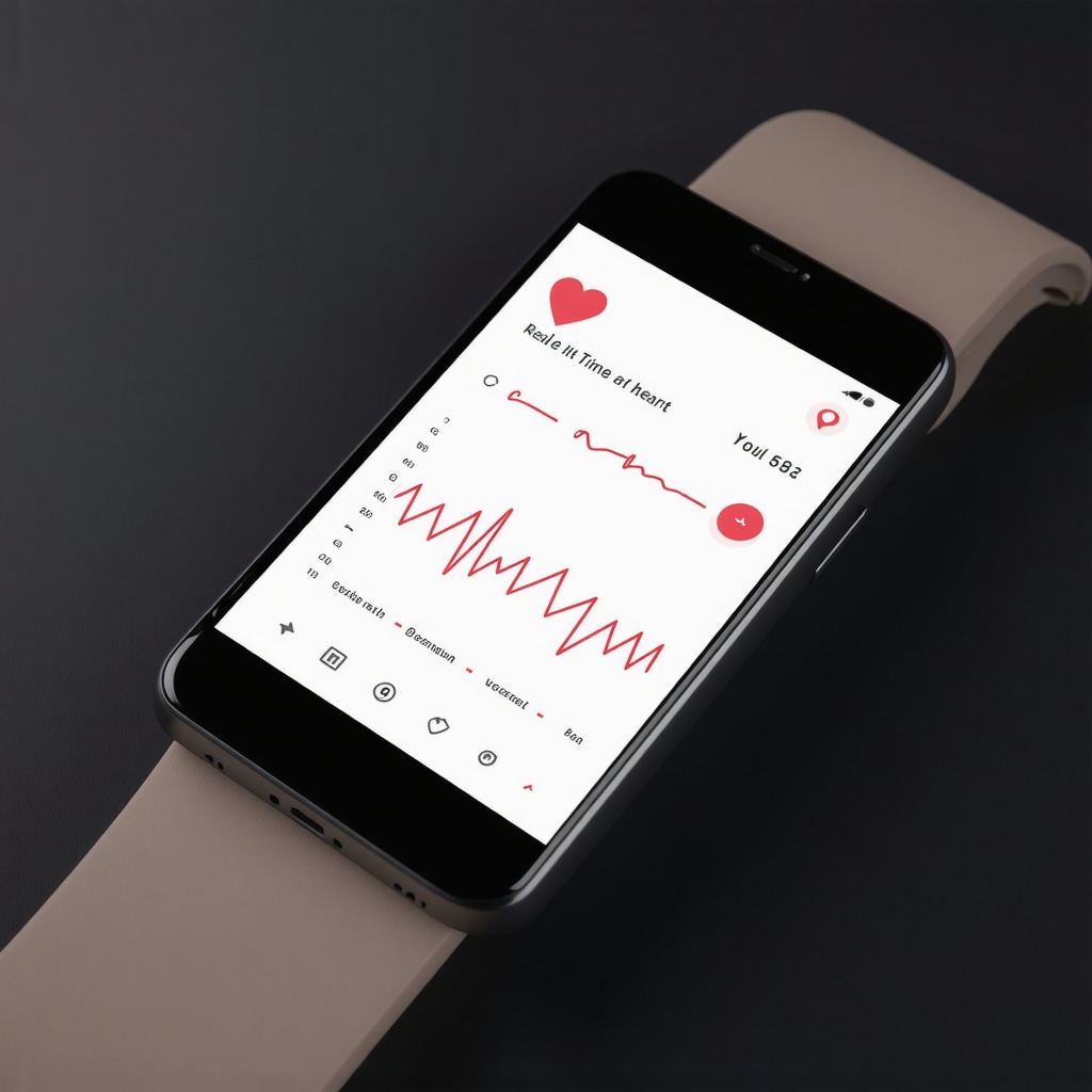 Wearable wrist biosensor and smartphone app showing real-time heart rate variability and stress metrics relevant to injectable weight loss treatment