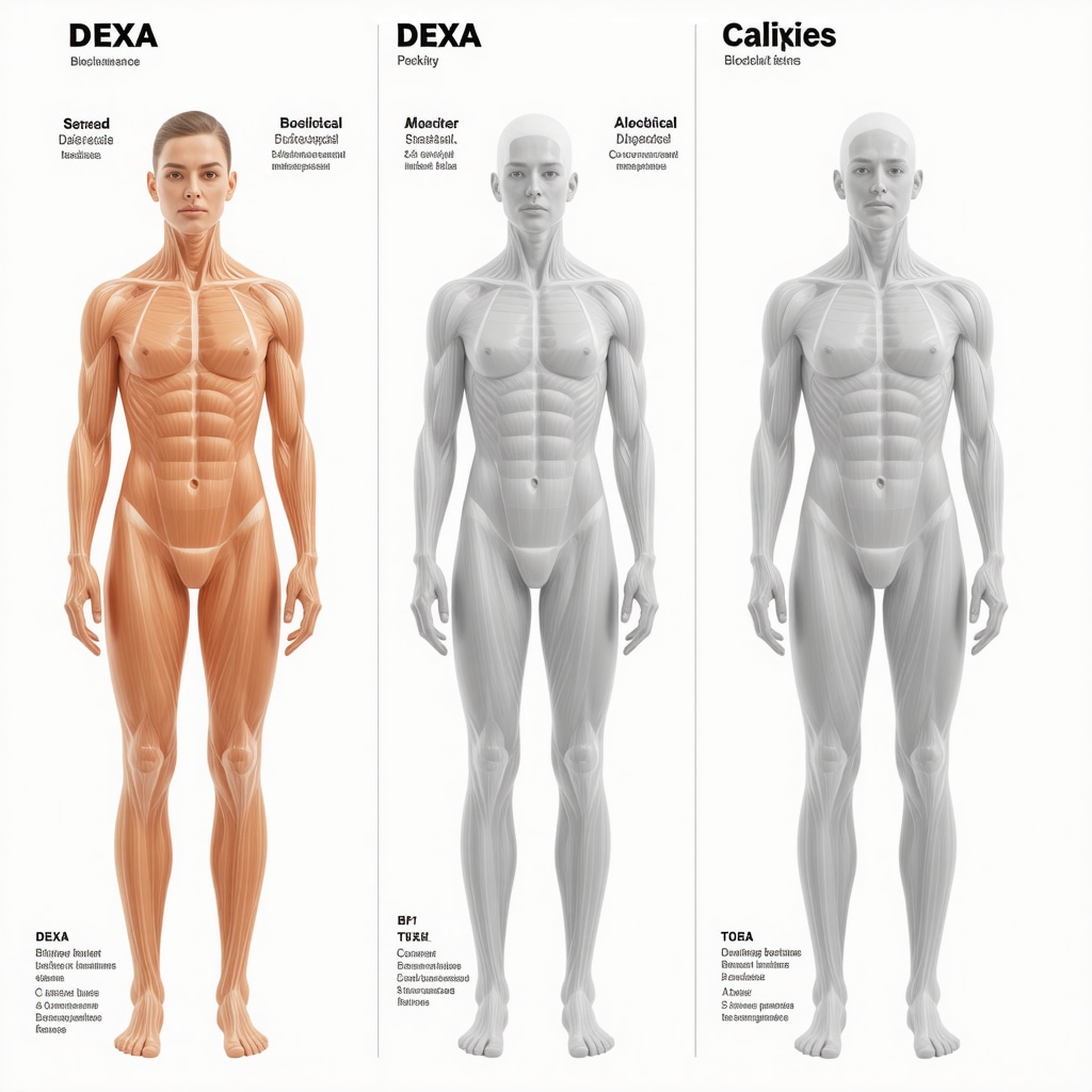 Infographic illustrating various methods for detailed body composition analysis