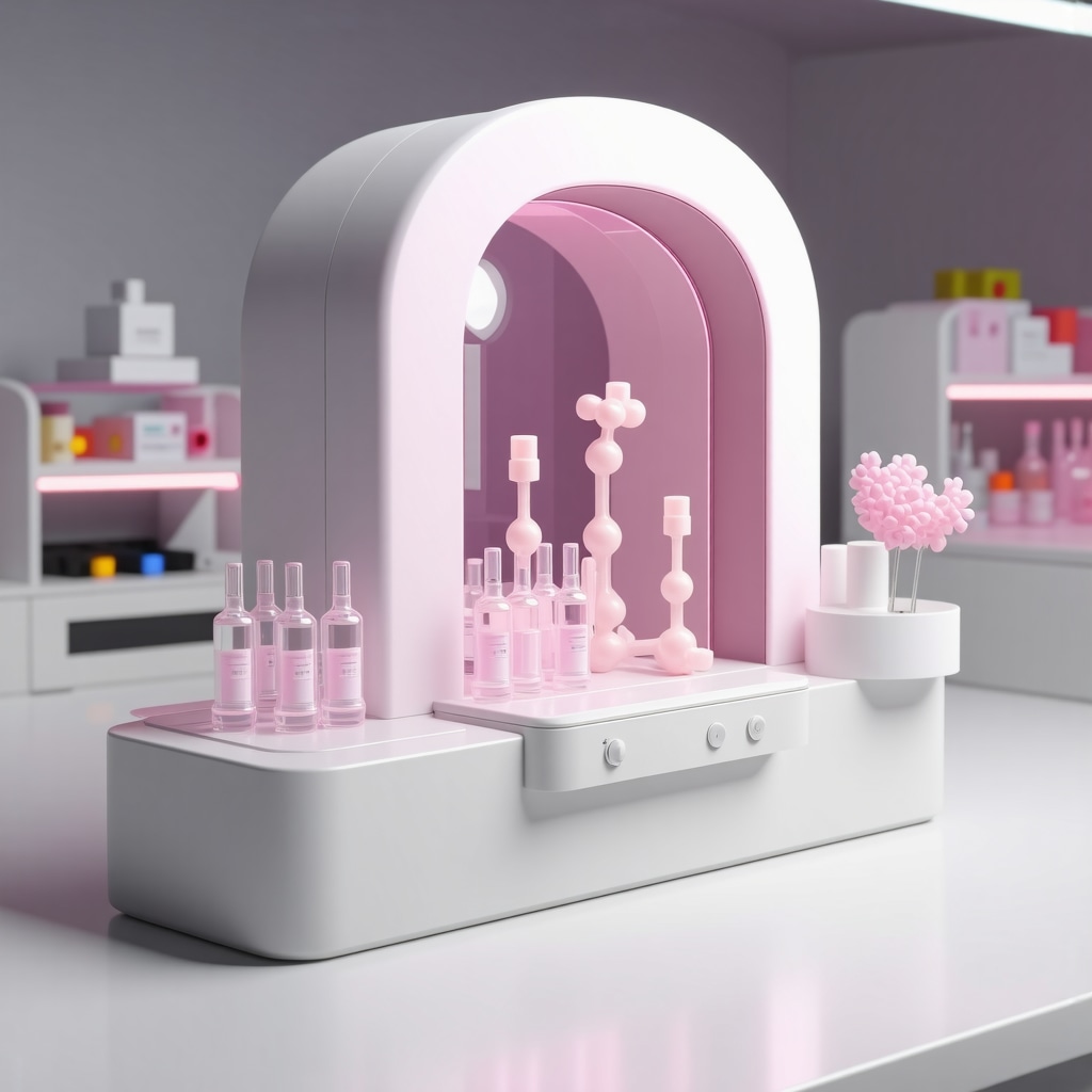 Futuristic medical lab with genetic testing and digital health tools for personalized weight management
