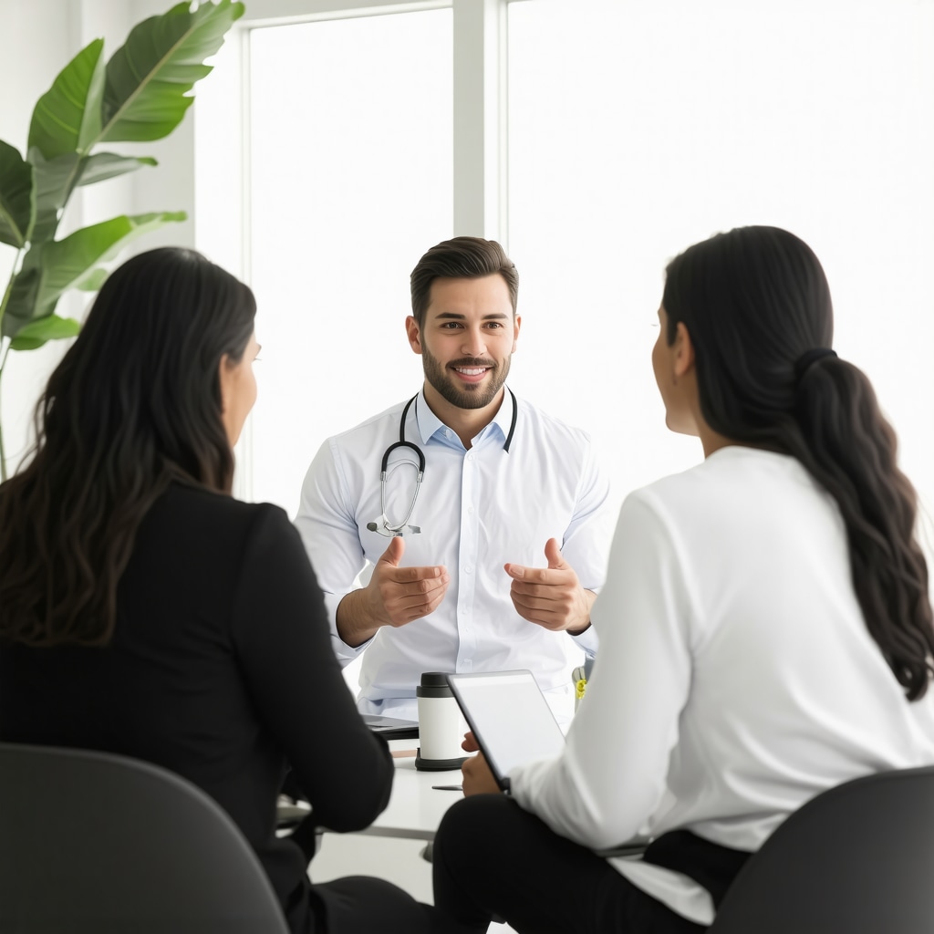 Healthcare professionals analyzing digital health data for weight management.