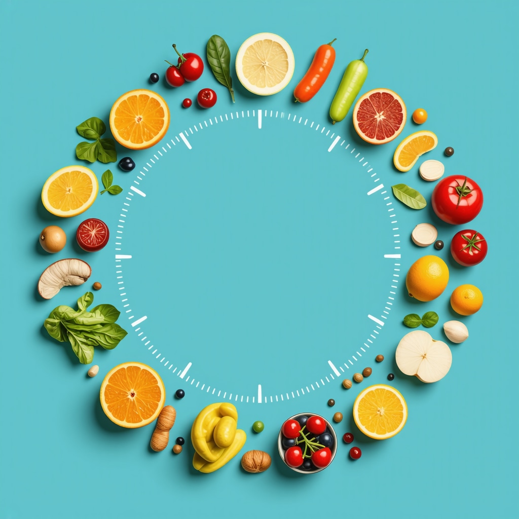 Diagram showing peak and trough times of hormonal activity aligned with meal timing for weight management