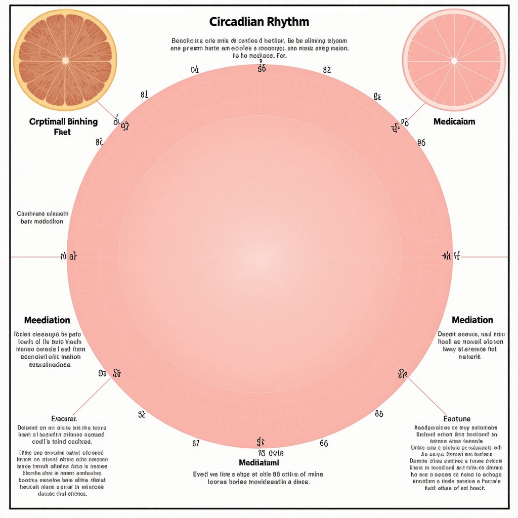 Illustration of body clock and medication schedule for fat loss