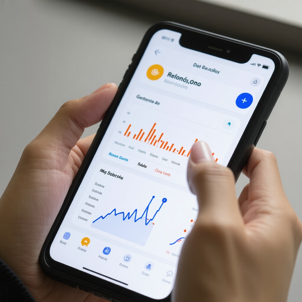 Person analyzing health data on smartphone for weight management