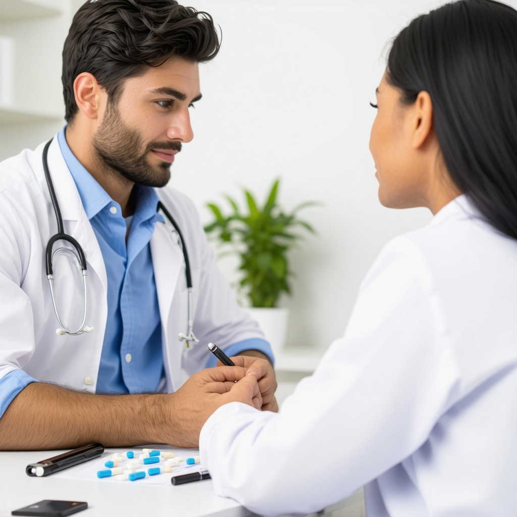Doctor discussing weight management strategies with patient in clinic