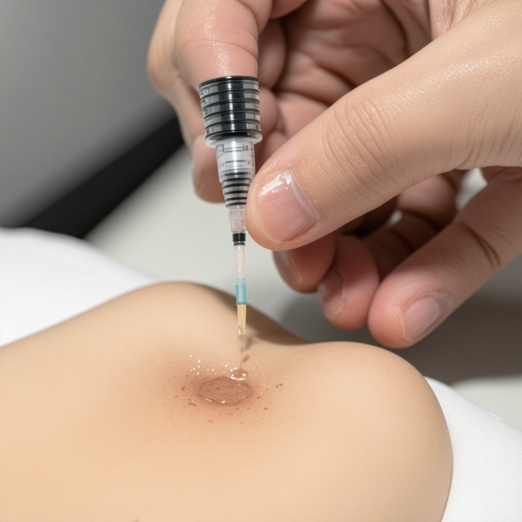 Medical professional showing proper injection site rotation for weight loss medication