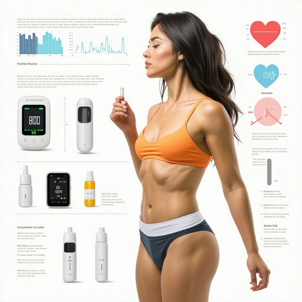 Diagram of hormonal and hydration tracking devices used in advanced fat loss strategies