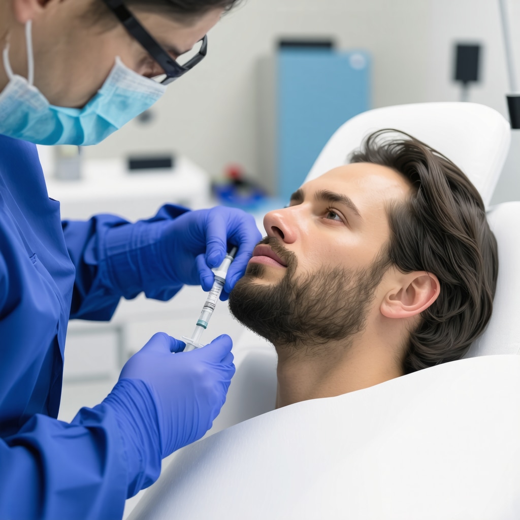 Doctor carefully supervising patient receiving weight loss injectables in a clinical setting