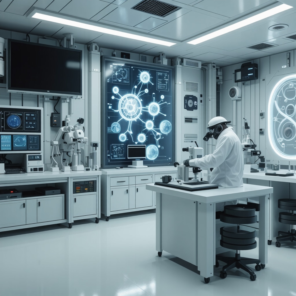 Advanced laboratory equipment analyzing genetic and microbiome data for weight management