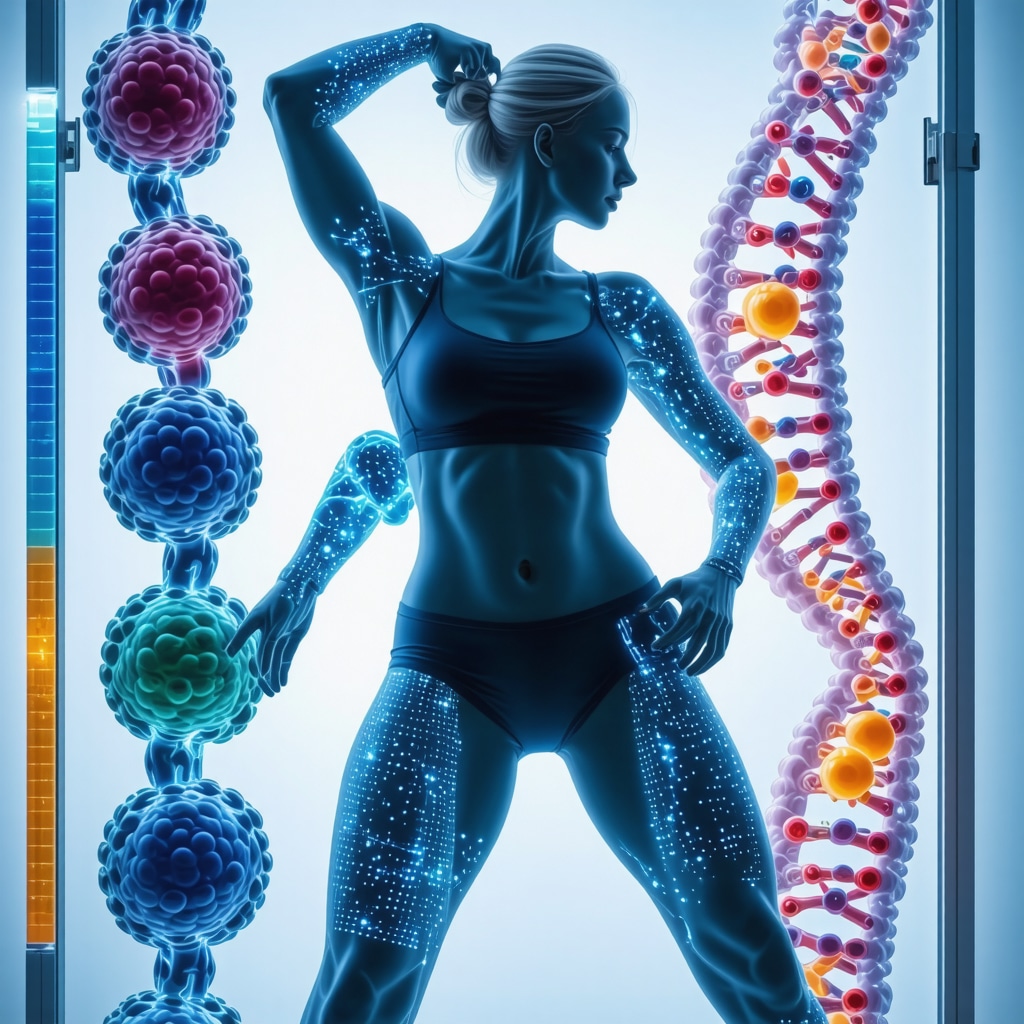 Illustration of genetic and microbiome analysis with AI health tech for weight management