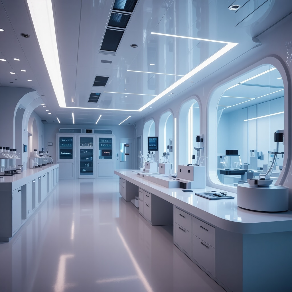 High-tech lab with genetic and digital health tools for personalized injectable fat loss.