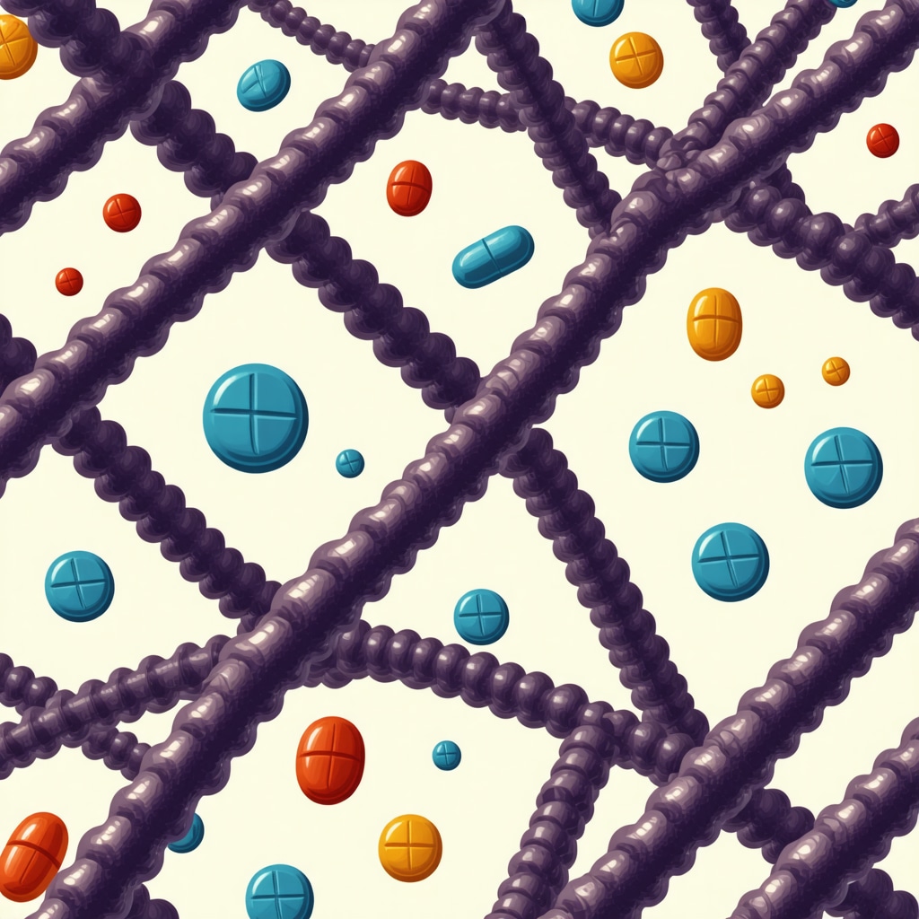 DNA strands and medication icons representing personalized weight management strategies.