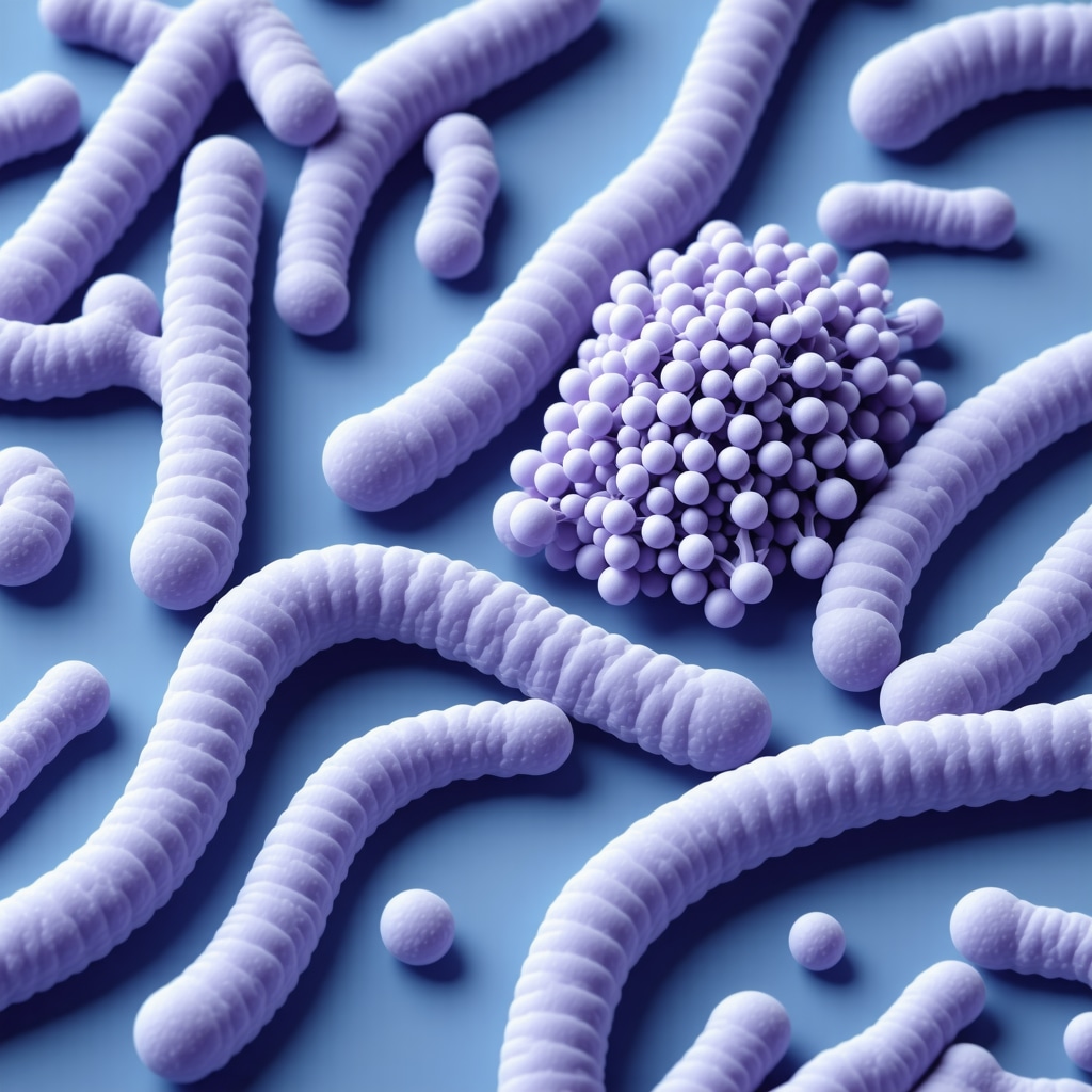 Illustration of healthy gut bacteria and fermented foods supporting weight loss