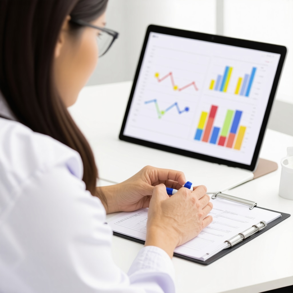 Doctor analyzing medical and lifestyle data for weight loss strategy.