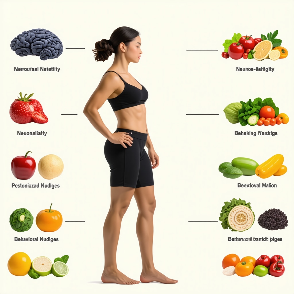 Diagram showing how brain, diet, and behavioral science work together in Wegovy-based weight management