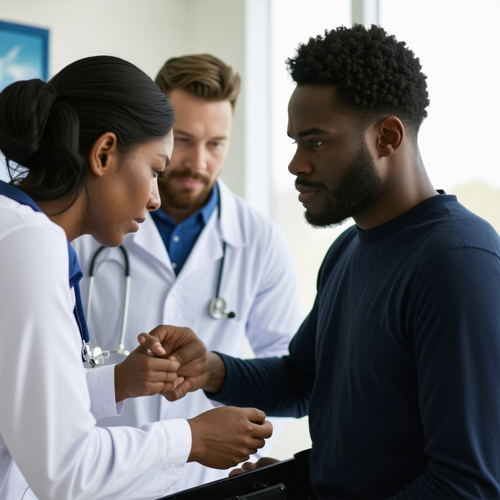 Medical professionals discussing personalized weight loss strategies with patient.
