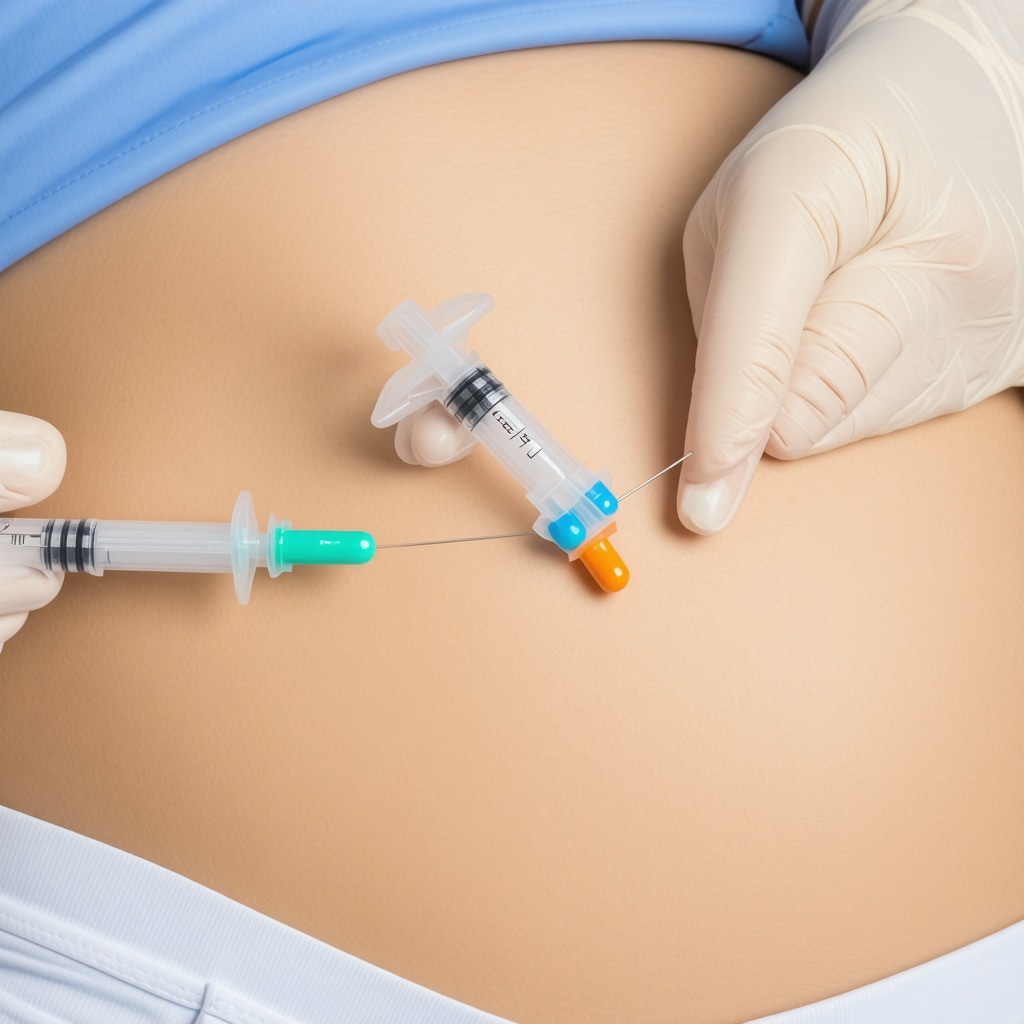 Person rotating injection sites on abdomen to improve GLP-1 medication absorption