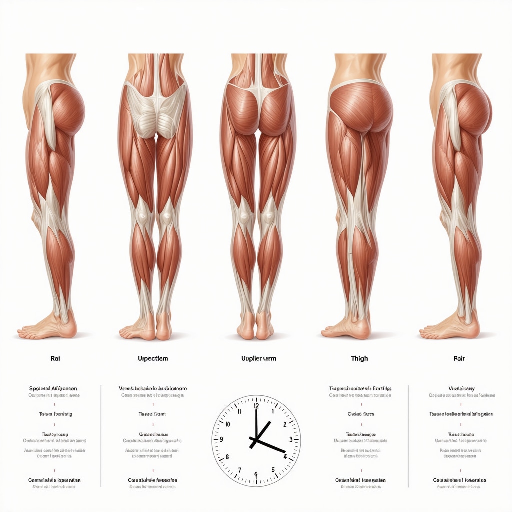 Infographic showing injection sites and optimal timing aligned with circadian rhythms for weight loss