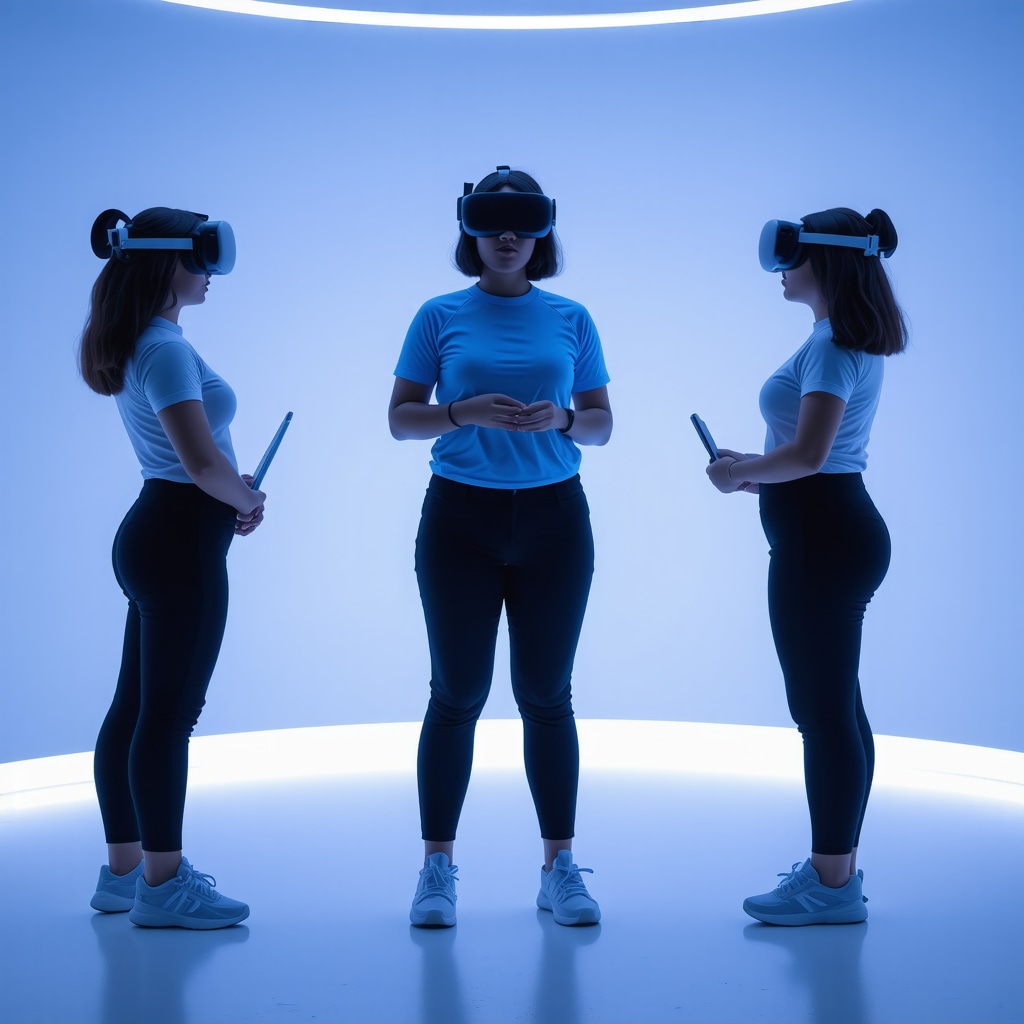 Person using VR headset for weight loss motivation