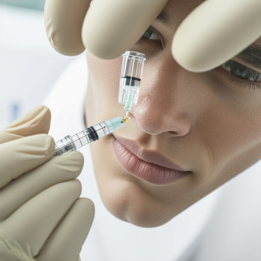 Healthcare professional demonstrating ultra-fine needle injection device