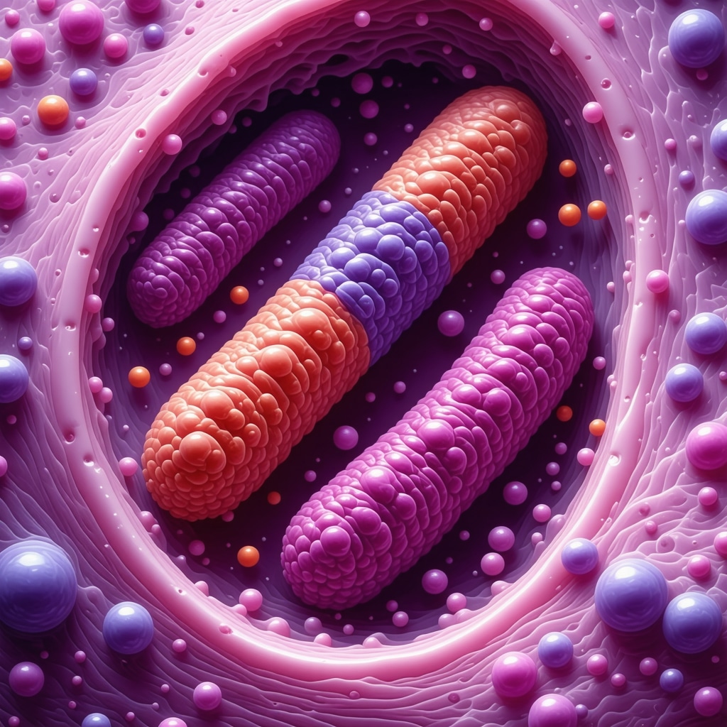 Diagram of mitochondria creation in muscle cells illustrating biogenesis process, with vibrant scientific visuals
