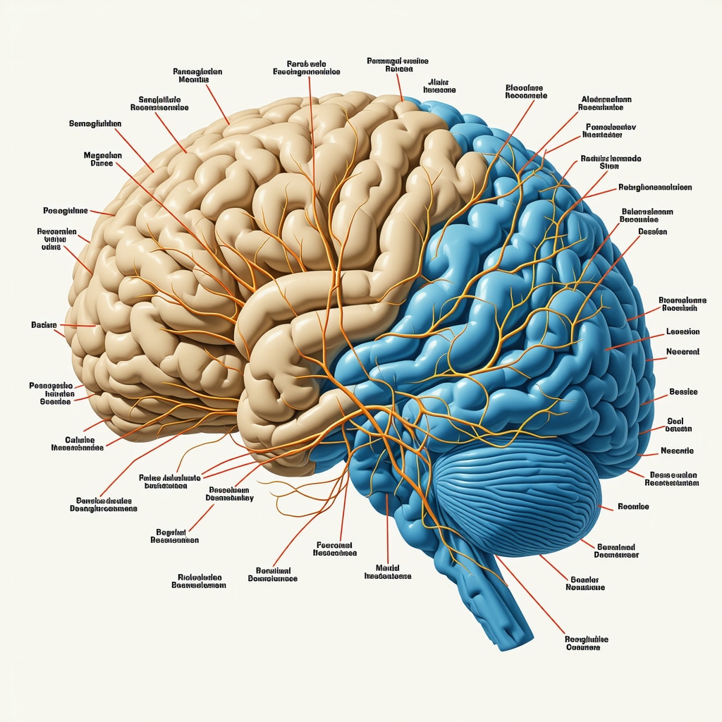 Diagram of brain neural pathways involved in appetite regulation influenced by semaglutide
