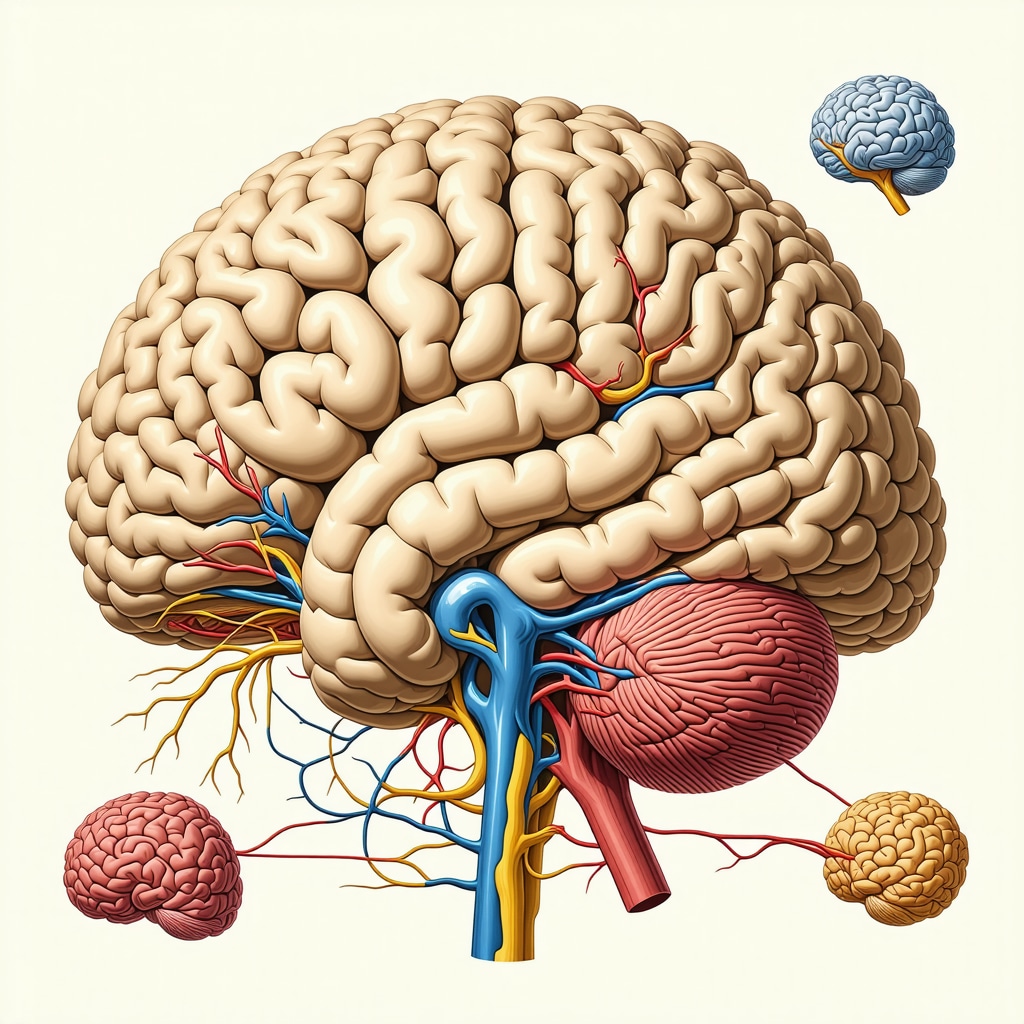 Diagram illustrating brain regions affected by Tirzepatide, demonstrating neuroplastic changes in appetite control pathways