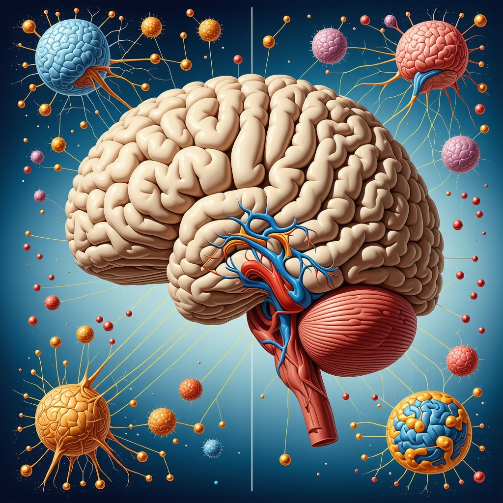 Illustration of neural circuits involved in hunger and satiety influenced by Semaglutide