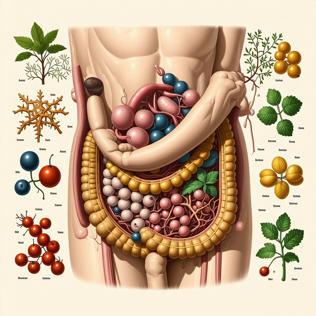 Illustration of nutrient absorption process highlighting gut microbiome's role in fat metabolism