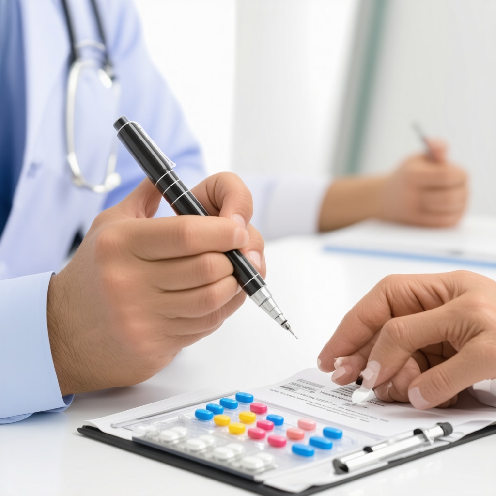 Person consulting healthcare professional about Ozempic injection usage
