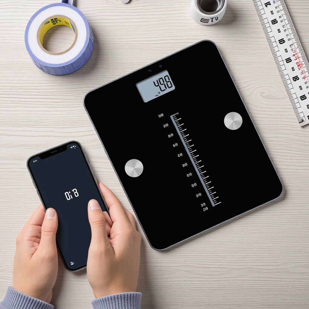 Individual tracking body measurements and weight on a smartphone app for fat loss progress