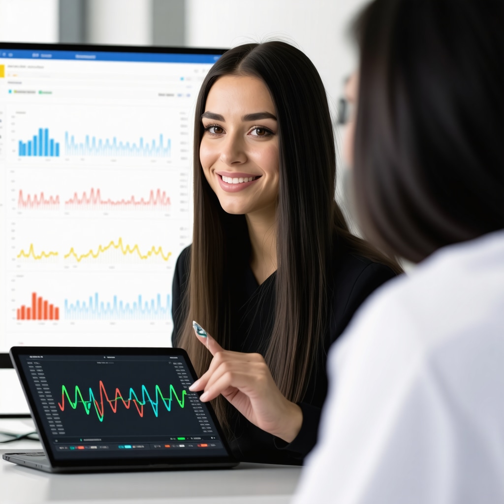 Doctor analyzing a digital health dashboard with metabolic and hormonal data for personalized Ozempic treatment plan.