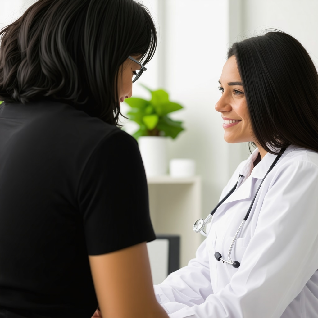 Doctor and patient discussing weight loss treatment plan in clinic